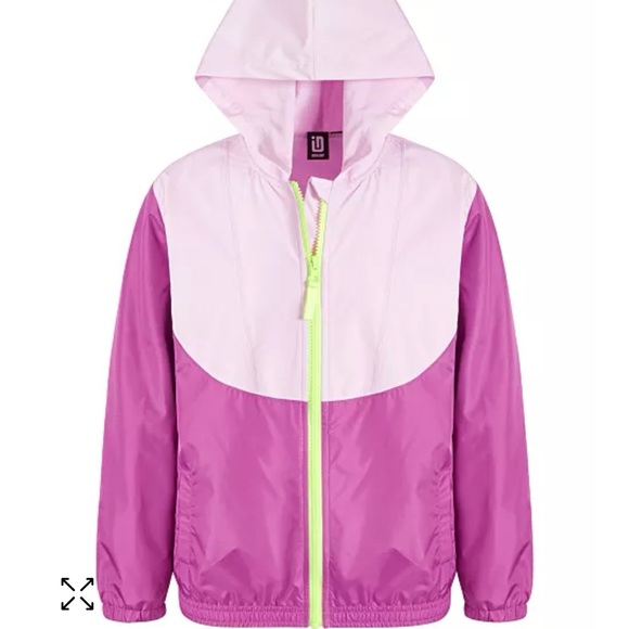 ID IDEOLOGY || Pink and Purple Hooded Windbreaker NWT Size 6 - Picture 2 of 4